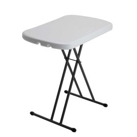 26 inch Rectangle Personal Table, Indoor/Outdoor Light Commercial Grade, White Granite