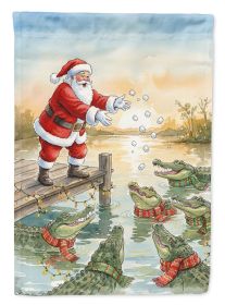 Cajun Santa Claus Feeding the Gators Christmas Garden Flag Mailbox Decorative Yard Banner Outside Patio Artwork for Flower Beds, Garden Size