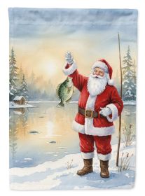 Fishing Santa Claus with Crappie Christmas Garden Flag Mailbox Decorative Yard Banner Outside Patio Artwork for Flower Beds, Garden Size, Multico