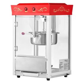 VEVOR Popcorn Machine, 8oz Stainless Steel Kettle, 800W Commercial Countertop Popcorn Maker, 48 Cups per Batch Theater Style Popper
