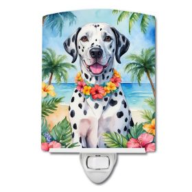 NEW Dalmatian Luau Ceramic Night Light Compact, UL-Certified, Ideal for Bedroom, Bathroom, Nursery, Hallway, Kitchen, 6x4x3, Multicolor