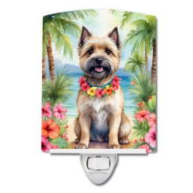 NEW Cairn Terrier Luau Ceramic Night Light Compact, UL-Certified, Ideal for Bedroom, Bathroom, Nursery, Hallway, Kitchen, 6x4x3, Multicolor