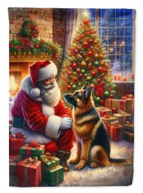 German Shepherd and Santa Claus Garden Flag Mailbox Flag Decorative Yard Flag Banner Outside Patio Artwork Yard Flower Beds, Garden Size, Multico