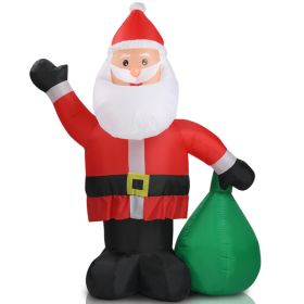 6 FT Lighted Christmas Inflatable Decoration, Inflatable Santa Claus with Large Gift Bag