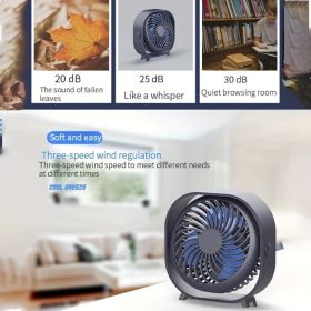 Random Color New Desktop Small Fan Rechargeable Desktop Fan Portable Office Student Dormitory Home Mini Fan Mute (Option: 1Pc)