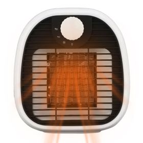 1Pc Portable Electric Heater Cooler 3 Gear PTC Ceramic Space Heater Overheating Tip Over Protection 3S Heating Space For 269 Sqft Home Office Use (Color: White)