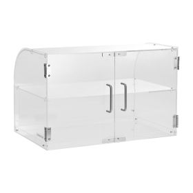 VEVOR Pastry Display Case, 2-Tier Commercial Countertop Bakery Display Case, Acrylic Display Box with Rear Door Access & Removable Shelves (Number of Layers: 2 Layers, Craft: Adhesive Type)