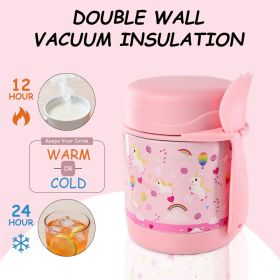 Insulated Lunch Boxes, Insulated lunch box for kids, Double Wall Vacuum Insulation & Exquisite 3D Pattern Design, For School Or Office, Christmas (BWB-4K: Pink-Dream World)